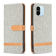 Funda de Cuero Cartera con Soporte Carcasa B16F para Xiaomi Poco C51 Gris