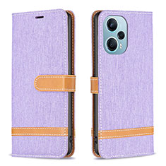 Funda de Cuero Cartera con Soporte Carcasa B16F para Xiaomi Poco F5 5G Purpura Claro