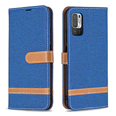 Funda de Cuero Cartera con Soporte Carcasa B16F para Xiaomi POCO M3 Pro 5G Azul