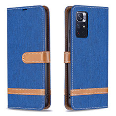 Funda de Cuero Cartera con Soporte Carcasa B16F para Xiaomi Poco M4 Pro 5G Azul