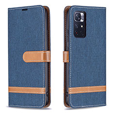 Funda de Cuero Cartera con Soporte Carcasa B16F para Xiaomi Poco M4 Pro 5G Azul Real