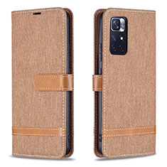 Funda de Cuero Cartera con Soporte Carcasa B16F para Xiaomi Poco M4 Pro 5G Oro