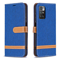 Funda de Cuero Cartera con Soporte Carcasa B16F para Xiaomi Redmi 10 (2022) Azul