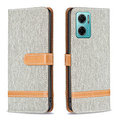 Funda de Cuero Cartera con Soporte Carcasa B16F para Xiaomi Redmi 10 5G Gris