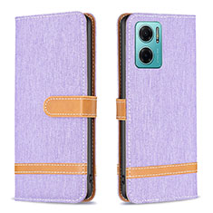 Funda de Cuero Cartera con Soporte Carcasa B16F para Xiaomi Redmi 10 5G Purpura Claro