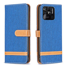 Funda de Cuero Cartera con Soporte Carcasa B16F para Xiaomi Redmi 10 Power Azul