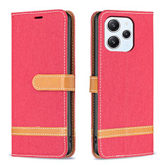 Funda de Cuero Cartera con Soporte Carcasa B16F para Xiaomi Redmi 12 4G Rojo