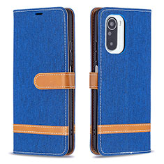 Funda de Cuero Cartera con Soporte Carcasa B16F para Xiaomi Redmi K40 5G Azul