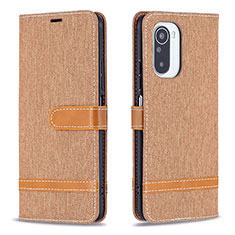 Funda de Cuero Cartera con Soporte Carcasa B16F para Xiaomi Redmi K40 5G Oro