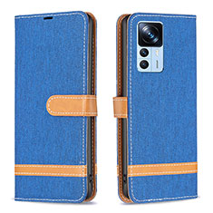 Funda de Cuero Cartera con Soporte Carcasa B16F para Xiaomi Redmi K50 Ultra 5G Azul