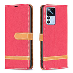 Funda de Cuero Cartera con Soporte Carcasa B16F para Xiaomi Redmi K50 Ultra 5G Rojo