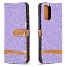 Funda de Cuero Cartera con Soporte Carcasa B16F para Xiaomi Redmi Note 10 4G Purpura Claro