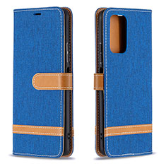 Funda de Cuero Cartera con Soporte Carcasa B16F para Xiaomi Redmi Note 10 Pro 4G Azul