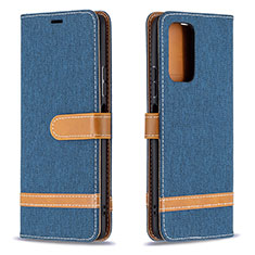 Funda de Cuero Cartera con Soporte Carcasa B16F para Xiaomi Redmi Note 10 Pro 4G Azul Real