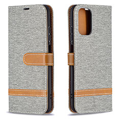 Funda de Cuero Cartera con Soporte Carcasa B16F para Xiaomi Redmi Note 10S 4G Gris