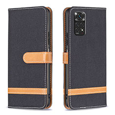 Funda de Cuero Cartera con Soporte Carcasa B16F para Xiaomi Redmi Note 11 4G (2022) Negro