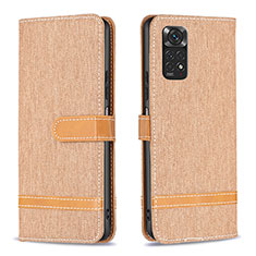 Funda de Cuero Cartera con Soporte Carcasa B16F para Xiaomi Redmi Note 11 4G (2022) Oro