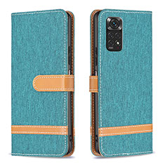 Funda de Cuero Cartera con Soporte Carcasa B16F para Xiaomi Redmi Note 11 4G (2022) Verde