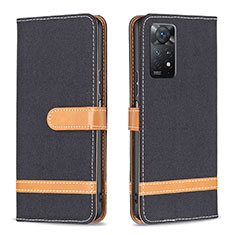 Funda de Cuero Cartera con Soporte Carcasa B16F para Xiaomi Redmi Note 11 Pro 4G Negro