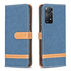 Funda de Cuero Cartera con Soporte Carcasa B16F para Xiaomi Redmi Note 11 Pro 5G Azul Real