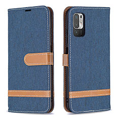 Funda de Cuero Cartera con Soporte Carcasa B16F para Xiaomi Redmi Note 11 SE 5G Azul Real