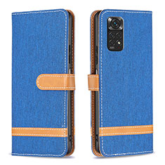 Funda de Cuero Cartera con Soporte Carcasa B16F para Xiaomi Redmi Note 11S 4G Azul