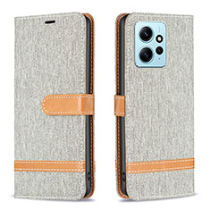 Funda de Cuero Cartera con Soporte Carcasa B16F para Xiaomi Redmi Note 12 4G Gris