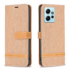 Funda de Cuero Cartera con Soporte Carcasa B16F para Xiaomi Redmi Note 12 4G Oro