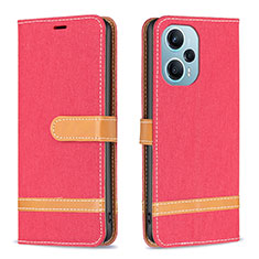 Funda de Cuero Cartera con Soporte Carcasa B16F para Xiaomi Redmi Note 12 Turbo 5G Rojo