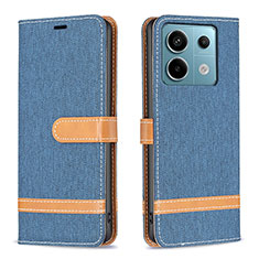 Funda de Cuero Cartera con Soporte Carcasa B16F para Xiaomi Redmi Note 13 Pro 5G Azul Cielo