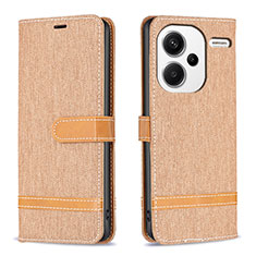 Funda de Cuero Cartera con Soporte Carcasa B16F para Xiaomi Redmi Note 13 Pro+ Plus 5G Oro