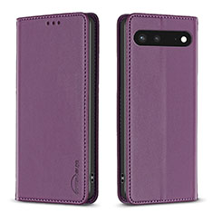 Funda de Cuero Cartera con Soporte Carcasa B17F para Google Pixel 7 5G Morado