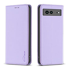 Funda de Cuero Cartera con Soporte Carcasa B17F para Google Pixel 7a 5G Purpura Claro