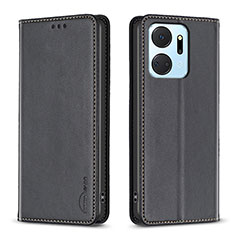 Funda de Cuero Cartera con Soporte Carcasa B17F para Huawei Honor X7a Negro