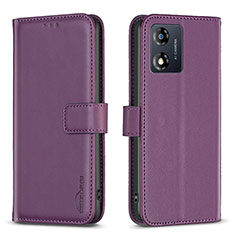 Funda de Cuero Cartera con Soporte Carcasa B17F para Motorola Moto E13 Morado