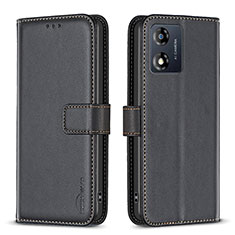 Funda de Cuero Cartera con Soporte Carcasa B17F para Motorola Moto E13 Negro