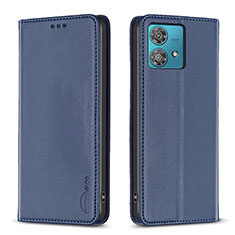 Funda de Cuero Cartera con Soporte Carcasa B17F para Motorola Moto Edge 40 Neo 5G Azul