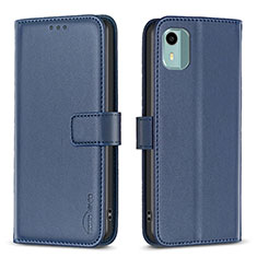 Funda de Cuero Cartera con Soporte Carcasa B17F para Nokia C12 Plus Azul