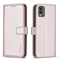 Funda de Cuero Cartera con Soporte Carcasa B17F para Nokia C210 Oro Rosa