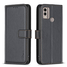 Funda de Cuero Cartera con Soporte Carcasa B17F para Nokia C22 Negro