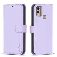 Funda de Cuero Cartera con Soporte Carcasa B17F para Nokia C22 Purpura Claro