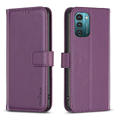 Funda de Cuero Cartera con Soporte Carcasa B17F para Nokia G11 Morado