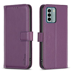 Funda de Cuero Cartera con Soporte Carcasa B17F para Nokia G22 Morado