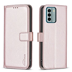 Funda de Cuero Cartera con Soporte Carcasa B17F para Nokia G22 Oro Rosa