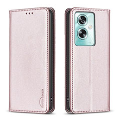 Funda de Cuero Cartera con Soporte Carcasa B17F para Oppo A2 5G Oro Rosa