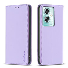 Funda de Cuero Cartera con Soporte Carcasa B17F para Oppo A2 5G Purpura Claro