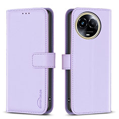 Funda de Cuero Cartera con Soporte Carcasa B17F para Realme 11 5G Purpura Claro