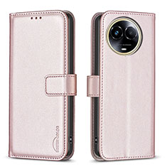 Funda de Cuero Cartera con Soporte Carcasa B17F para Realme V50s 5G Oro Rosa