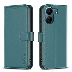 Funda de Cuero Cartera con Soporte Carcasa B17F para Xiaomi Poco C65 Verde