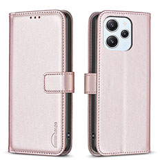 Funda de Cuero Cartera con Soporte Carcasa B17F para Xiaomi Redmi 12 4G Oro Rosa